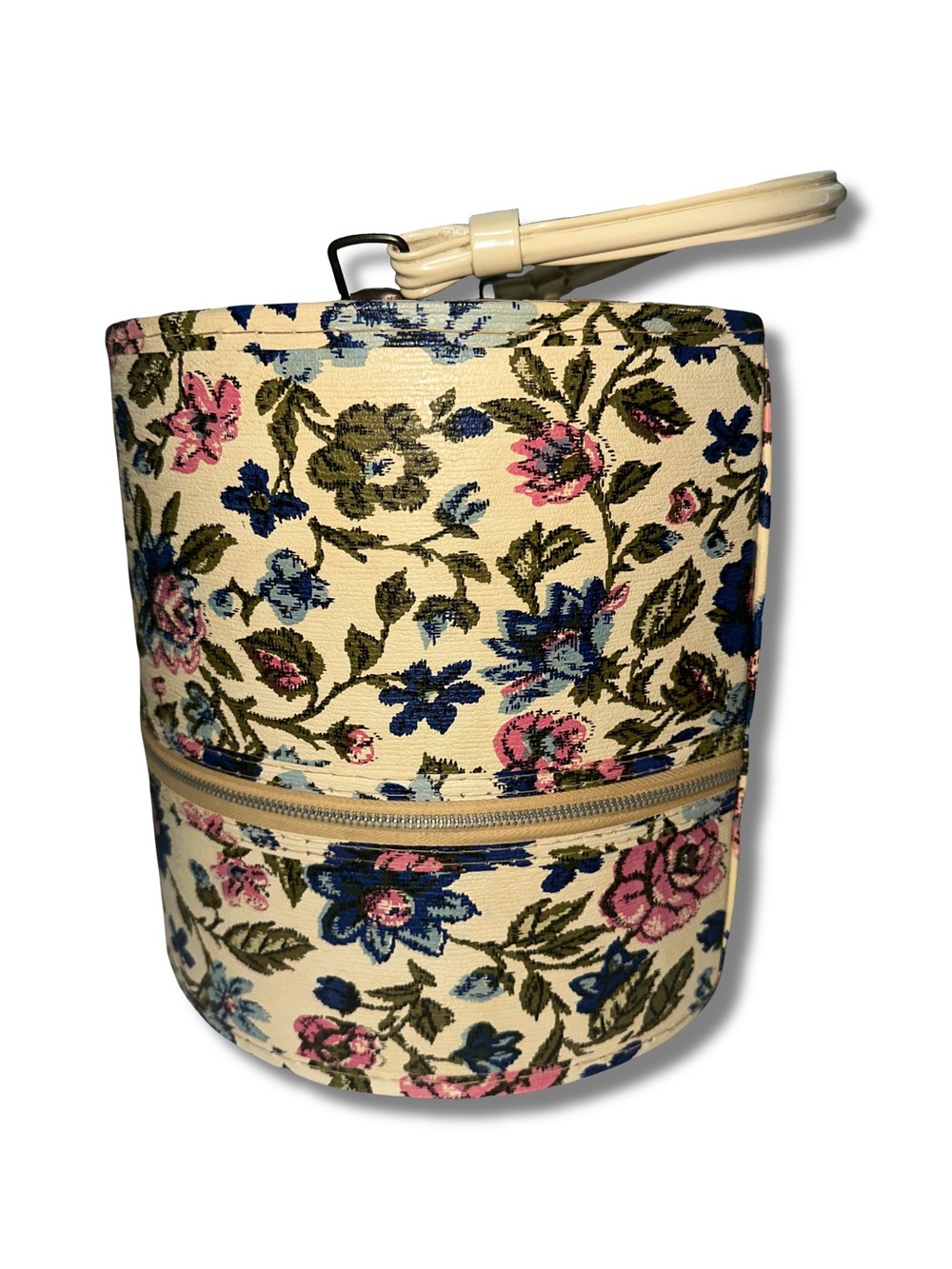 Vtg 60s Floral Wig Travel Case w/ Mannequin Head - Picture 4 of 11